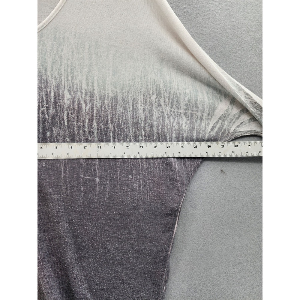 Enti Women Ombre Knit Sweater Gray White V-Neck Batwing Sleeve Boho Top Small - Picture 12 of 14